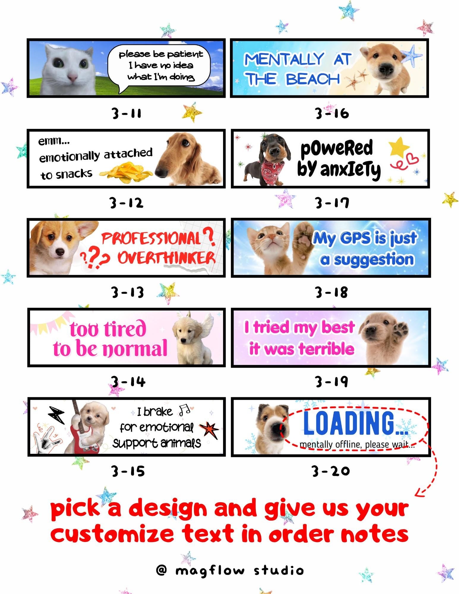 Funny Car Magnet, Meme Vehicle Magnet, Custom Text Available, Funny Cat & Dog Meme Designs, Personalized Car Accessory