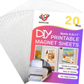 20 Pcs Matte White Printable Magnet Sheets